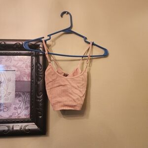 Danskin Non-Padded Peach Ribbed Sports Bra